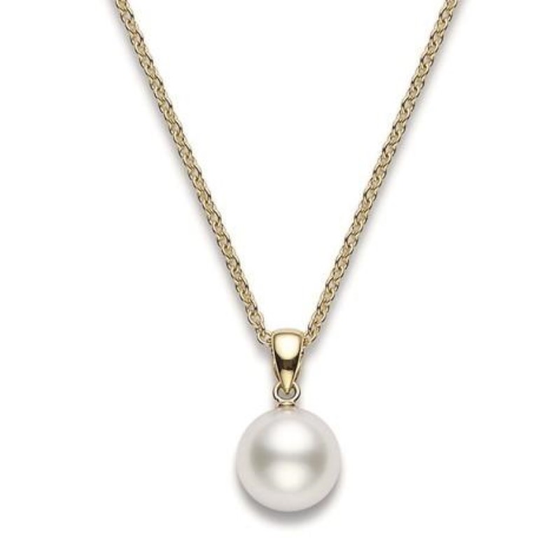 Mikimoto Cultured  Pearl And Diamond Pendant Necklace